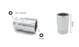 Ceta Form 17 mm 1/2” 12 Köşe Yıldız Lokma Anahtar C22-B17