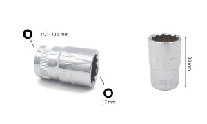 Ceta Form 17 mm 1/2” 12 Köşe Yıldız Lokma Anahtar C22-B17