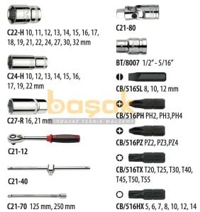 Ceta Form 56 Parça 1/2'' Lokma Takımı C20-56PH2