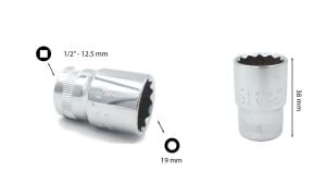 Ceta Form 19 mm 1/2” 12 Köşe Yıldız Lokma Anahtar C22-B19