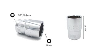 Ceta Form 19 mm 1/2” 12 Köşe Yıldız Lokma Anahtar C22-B19