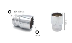 Ceta Form 20 mm 1/2” 12 Köşe Yıldız Lokma Anahtar C22-B20