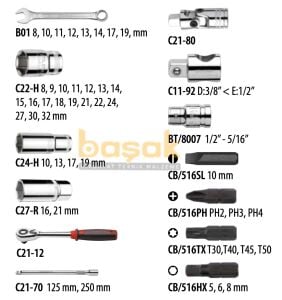 Ceta Form 49 Parça 1/2'' 8-32mm Lokma ve 8-19mm Anahtar Seti C20-49PH2