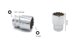 Ceta Form 21 mm 1/2” 12 Köşe Yıldız Lokma Anahtar C22-B21