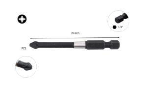 Cetaform PZ2 x 70mm Darbeli Yıldız Bits Uç CB/712TM
