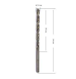 MTE 7,5 mm Uzun Metal Matkap Ucu HSS DIN 340