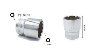 Ceta Form 25 mm 1/2” 12 Köşe Yıldız Lokma Anahtar C22-B25