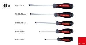 Ceta Form F99-502 5 Parça C-PLUS Tornavida Takımı - Düz