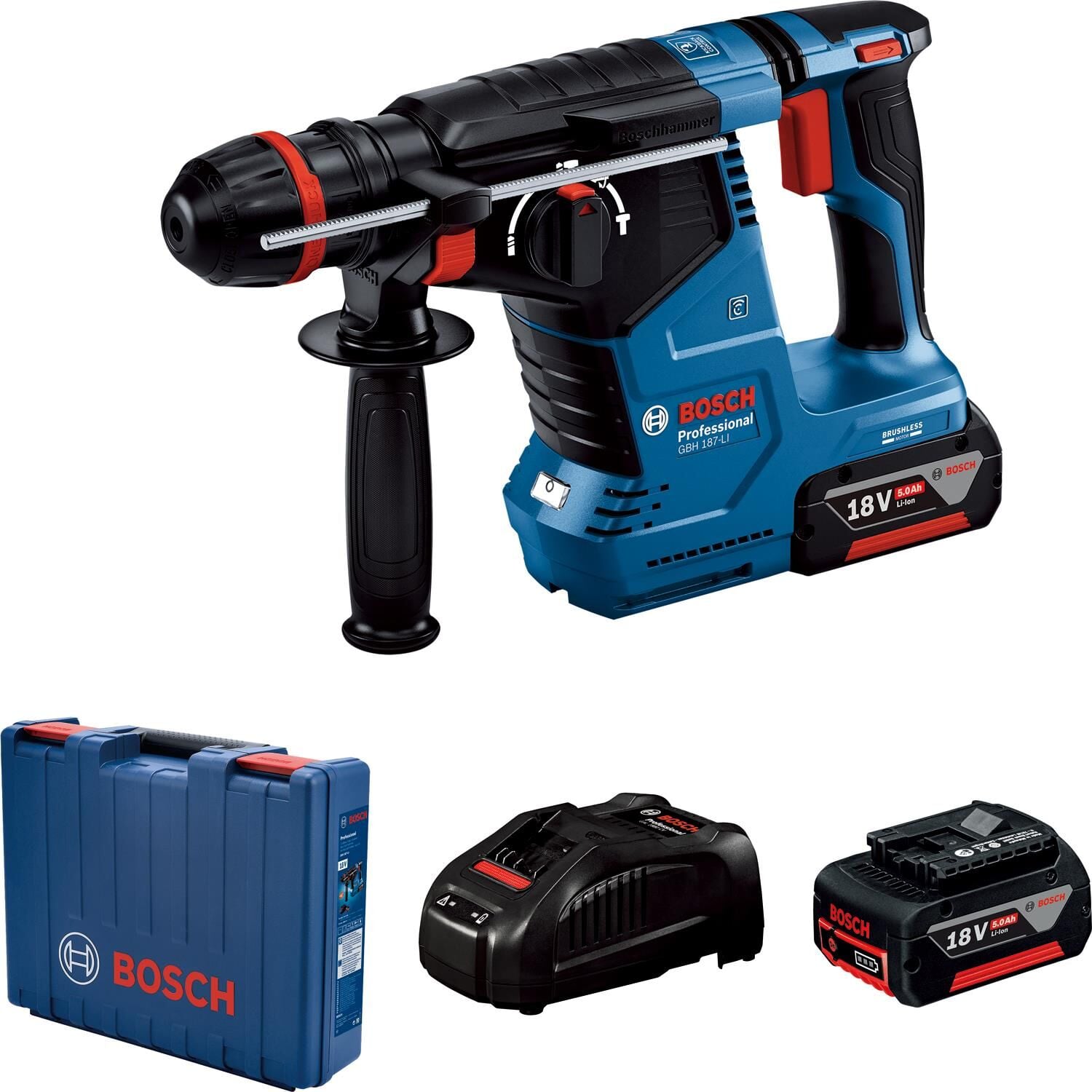 Bosch GBH 187-LI 2x5 Ah ONE Chuck Akülü Kırıcı Delici 0611923121