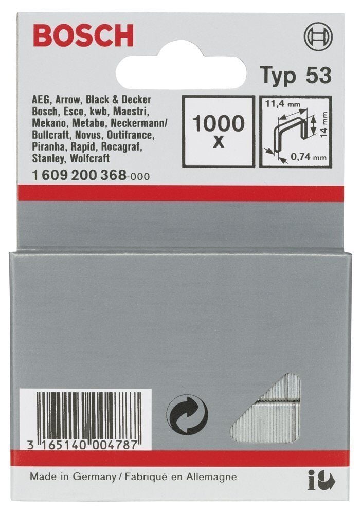 Bosch Zımba Teli Tip 53 11,4*0,74*14 mm 1609200368 | Bosch