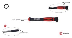 Ceta Form 1.5x40 mm Allen Uçlu Elektronikçi Tornavida H06-15-040