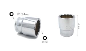 Ceta Form 28 mm 1/2” 12 Köşe Yıldız Lokma Anahtar C22-B28