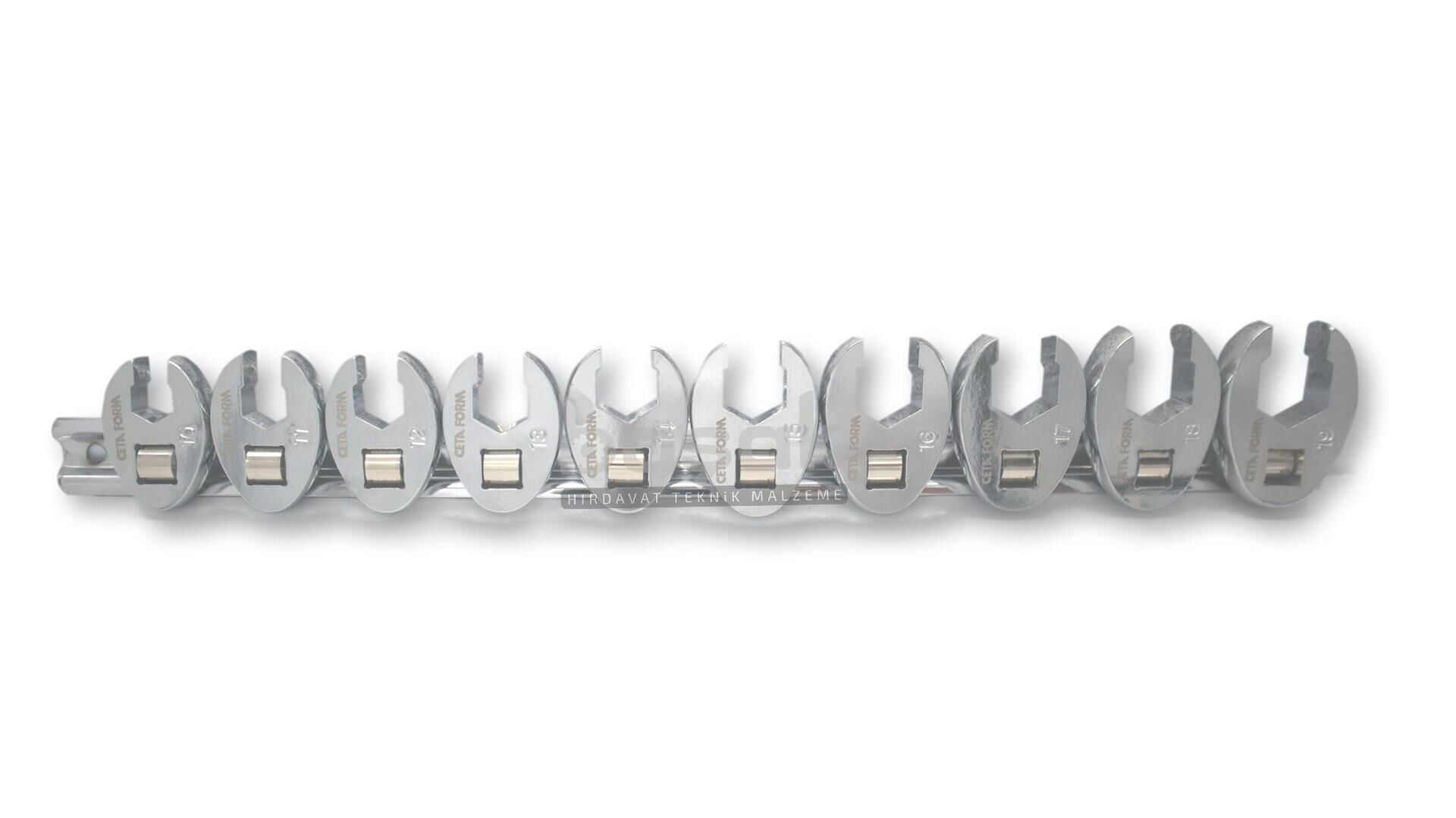 Ceta Form 10-19 mm 10 Parça 3/8'' Karga Ayağı Anahtar Takımı C15-RH10