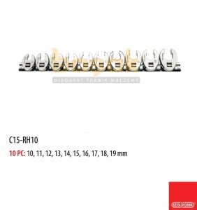 Ceta Form 10-19 mm 10 Parça 3/8'' Karga Ayağı Anahtar Takımı C15-RH10