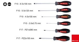 Ceta Form F99-602 6 Parça C-PLUS Tornavida Takımı - Düz/Pozidriv