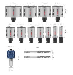 Bosch Pro Multi 14 Parça Panç Testere Seti 20-76 mm 2608594425