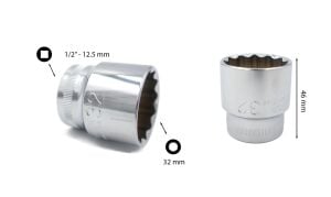 Ceta Form 32 mm 1/2” 12 Köşe Yıldız Lokma Anahtar C22-B32