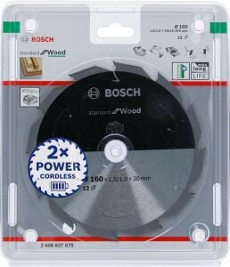Bosch 160*20 mm 12 Diş Akülü Makineler için Ahşap Testere Bıçağı 2608837675
