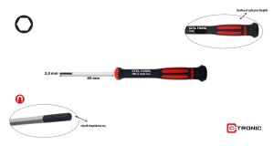 Ceta Form 2.0x60 mm Allen Uçlu Elektronikçi Tornavida H06-20-060