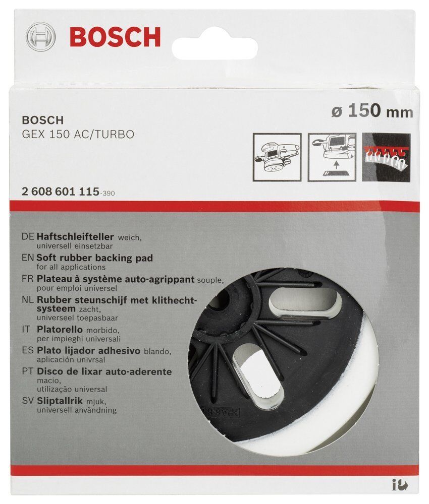 しばっち Bosch 150 mm Zımpara Tabanı Yumuşak GEX 2608601115 | Bosch