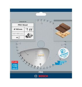 Bosch 165*20 mm 48 Diş Akülü Makineler için Ahşap Testere Bıçağı 2608837678