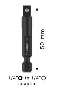 Bosch Pro 1/4 Bits Girişli 1/4 Kare Lokma Adaptörü 2608522562