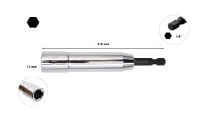 Ceta Form 13 mm 1/4'' Girişli Derin Lokma Uç BTD/13