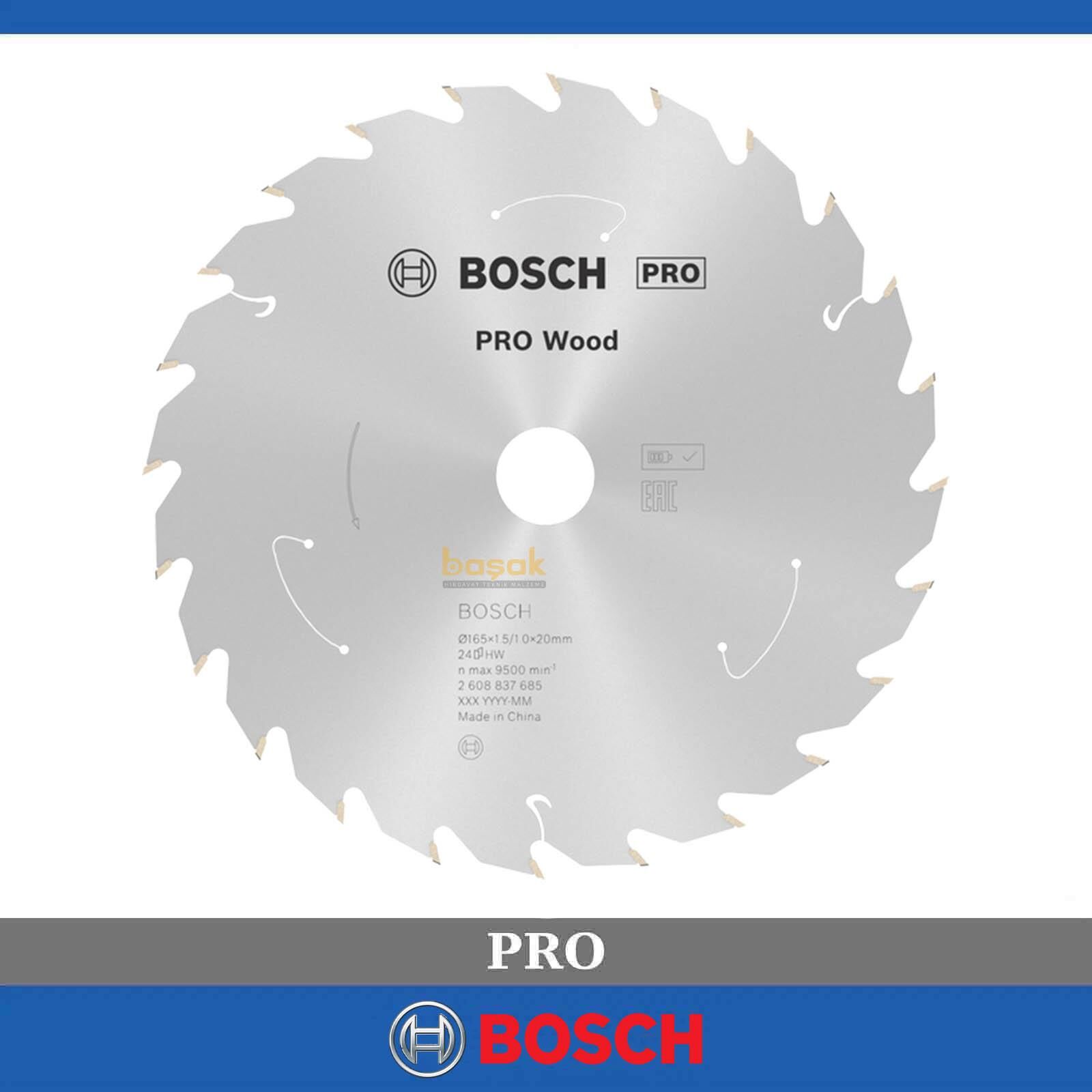 Bosch 165*20 mm 24 Diş Akülü Makineler için Ahşap Testere Bıçağı 2608837685