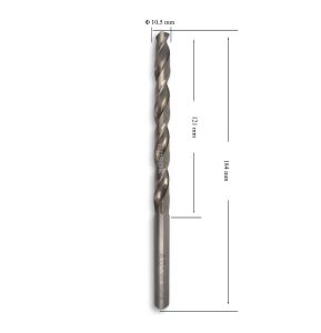 MTE 10,5 mm Uzun Metal Matkap Ucu HSS DIN 340