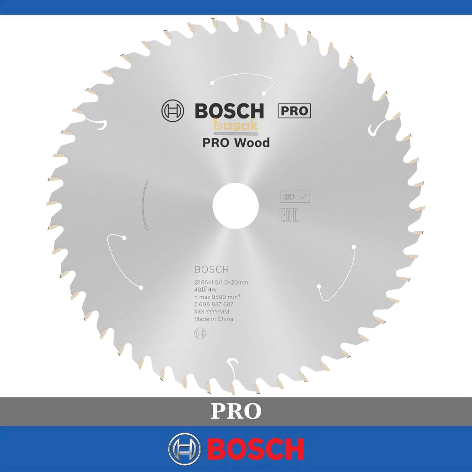Bosch 165*20 mm 48 Diş Akülü Makineler için Ahşap Testere Bıçağı 2608837687