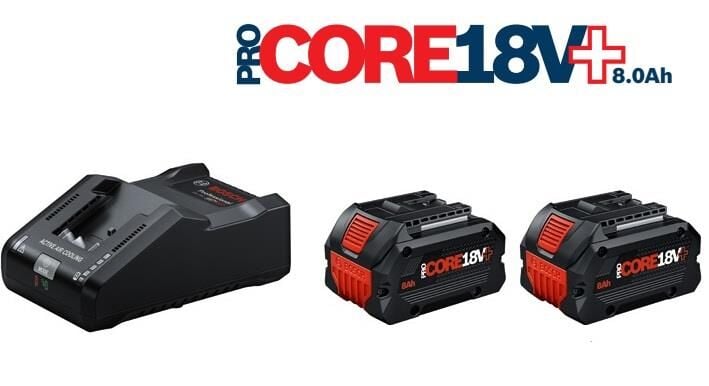 Bosch 2 Adet 8 Ah ProCORE18V+ Akü-GAL18V-160 Şarj Seti 1600A02X03