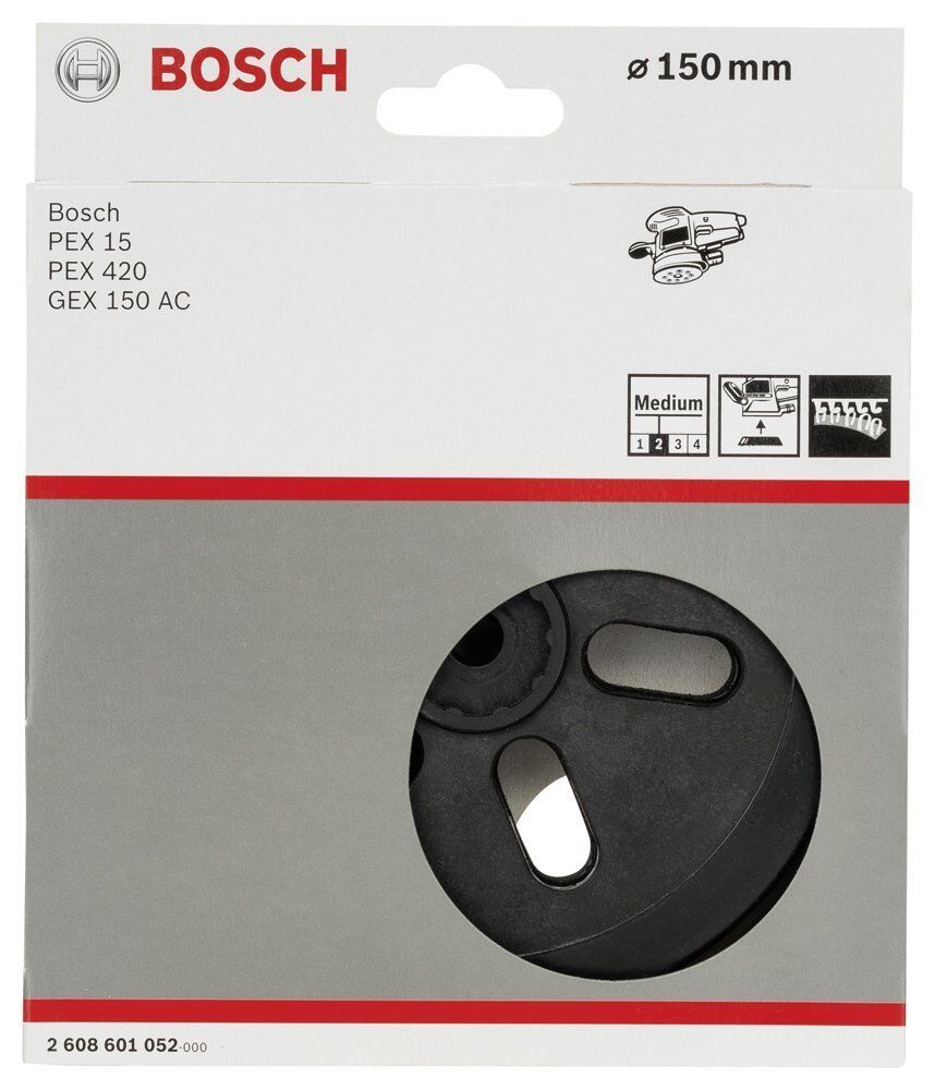 Bosch 150 mm Zımpara Tabanı 6 Delikli Orta Sertlik 2608601052