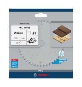 Bosch 85*15 mm 20 Diş Akülü Daireler için Testere Bıçağı Ahşap 2608837666