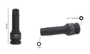 Ceta Form T70 1/2” Havalı Torx Uçlu Lokma Anahtar C68-T70