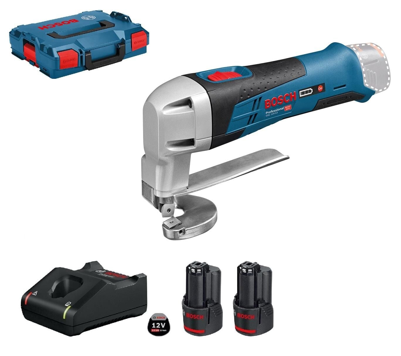 Bosch GSC 12V-13 (2x2Ah) Sac Kesme Makinesi L-boxx 0601926108