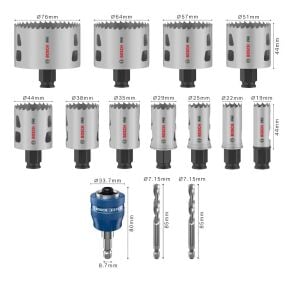 Bosch Pro Multi 14 Parça Panç Testere Seti 19-76 mm 2608594434