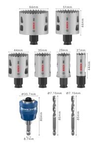 Bosch Pro Multi 9 Parça Panç Testere Seti 22-64 mm 2608594436