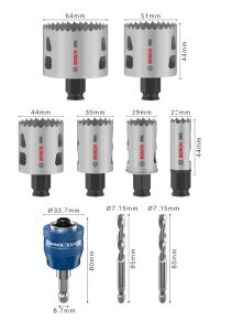 Bosch Pro Multi 9 Parça Panç Testere Seti 22-64 mm 2608594436
