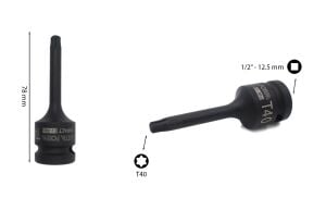 Ceta Form T40 1/2” Havalı Torx Uçlu Lokma Anahtar C68-T40