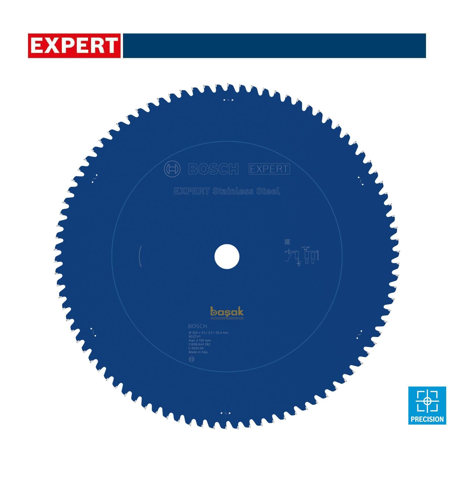 Bosch Paslanmaz Çelik 355*25,4mm 90 Diş Expert Daire Testere Bıçağı 2608644282