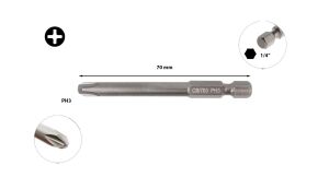 Ceta Form PH3 x 70 mm Ekstra Uzun Yıldız Bits Uç CB/703