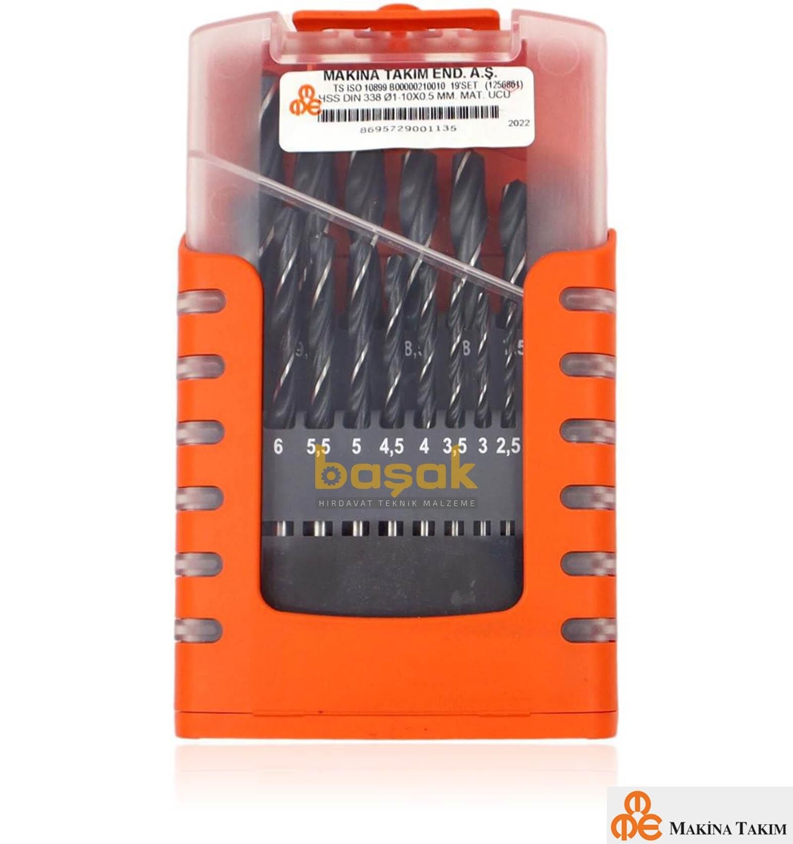 MTE 19 Parça 1-10 mm Buçuklu Metal Matkap Ucu Seti HSS