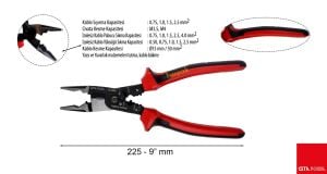 Ceta Form 225 mm Çok Amaçlı Elektrikçi Pensesi E25-MMAX