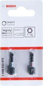 Bosch ImpactC Torx Bits Ucu T15 x 25 mm 2'li 2608522473