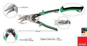 Ceta Form 250 mm Ofset Boyunlu Sac Makası Sağ Kesim J04H-250R