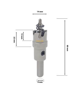 3Keego 14 mm Elmas Uçlu Paslanmaz İçin Panç HF50
