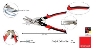 Ceta Form 250 mm Ofset Boyunlu Sac Makası Sol Kesim J04H-250L