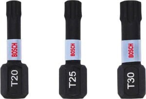 Bosch ImpactC Torx Bits Ucu T20/25/30 x 25 mm 3'lü 2608522479