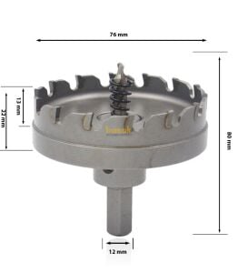 3Keego 76 mm Elmas Uçlu Paslanmaz İçin Panç HF50