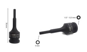 Ceta Form 5 mm 1/2” Havalı Allen (Alyan) Uçlu Lokma C68-H05